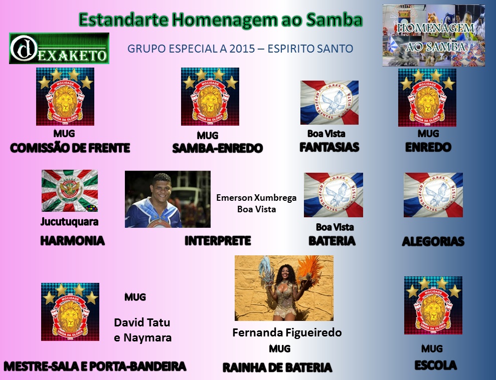 Estandarte Homenagem ao Samba - Grupo Especial A - Carnaval Vitoria 2015