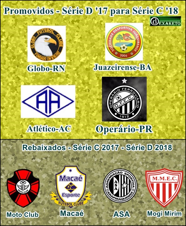 Elevador Brasileirão Série C - Série D - 2017-2018 - Dexaketo
