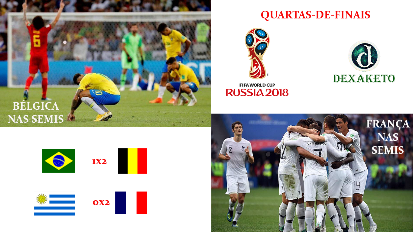 Brasil Fora da Copa, Bélgica e França nas Semifinais - FIFA WORLD CUP RUSSIA 2018 - Dexaketo