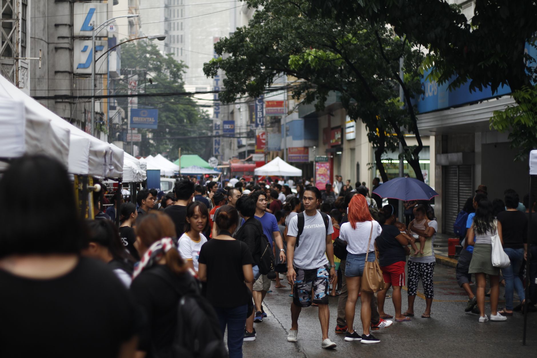 people on the crowded street